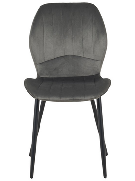 Καρέκλα Jelour Pakoworld Βελούδο σε Ανθρακι Απόχρωση 46.5x60x84εκ