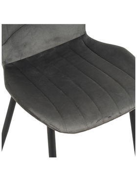 Καρέκλα Jelour Pakoworld Βελούδο σε Ανθρακι Απόχρωση 46.5x60x84εκ