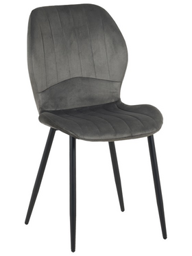 Καρέκλα Jelour Pakoworld Βελούδο σε Ανθρακι Απόχρωση 46.5x60x84εκ