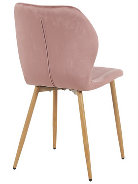 Καρέκλα Jelour Pakoworld Βελούδο σε Σάπιο Μήλο Απόχρωση-Πόδια Φυσικά Μεταλλικά 46.5x60x84εκ