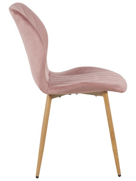 Καρέκλα Jelour Pakoworld Βελούδο σε Σάπιο Μήλο Απόχρωση-Πόδια Φυσικά Μεταλλικά 46.5x60x84εκ