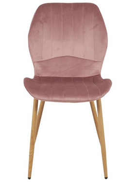 Καρέκλα Jelour Pakoworld Βελούδο σε Σάπιο Μήλο Απόχρωση-Πόδια Φυσικά Μεταλλικά 46.5x60x84εκ