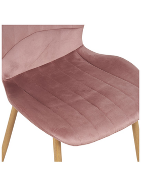 Καρέκλα Jelour Pakoworld Βελούδο σε Σάπιο Μήλο Απόχρωση-Πόδια Φυσικά Μεταλλικά 46.5x60x84εκ