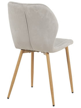 Καρέκλα Jelour Pakoworld Βελούδο σε Γκρι Απόχρωση-Πόδια Φυσικά Μεταλλικά 46.5x60x84εκ