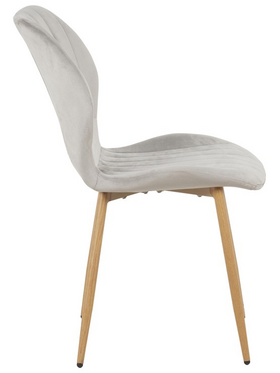 Καρέκλα Jelour Pakoworld Βελούδο σε Γκρι Απόχρωση-Πόδια Φυσικά Μεταλλικά 46.5x60x84εκ