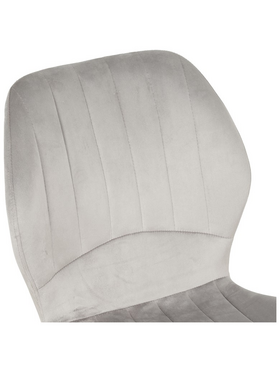 Καρέκλα Jelour Pakoworld Βελούδο σε Γκρι Απόχρωση-Πόδια Φυσικά Μεταλλικά 46.5x60x84εκ