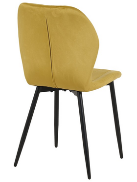 Καρέκλα Jelour Pakoworld Βελούδο σε Κίτρινη Απόχρωση 46.5x60x84εκ
