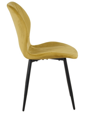 Καρέκλα Jelour Pakoworld Βελούδο σε Κίτρινη Απόχρωση 46.5x60x84εκ