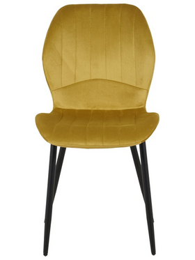 Καρέκλα Jelour Pakoworld Βελούδο σε Κίτρινη Απόχρωση 46.5x60x84εκ