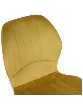 Καρέκλα Jelour Pakoworld Βελούδο σε Κίτρινη Απόχρωση 46.5x60x84εκ