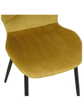 Καρέκλα Jelour Pakoworld Βελούδο σε Κίτρινη Απόχρωση 46.5x60x84εκ