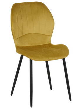 Καρέκλα Jelour Pakoworld Βελούδο σε Κίτρινη Απόχρωση 46.5x60x84εκ