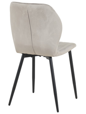 Καρέκλα Jelour Pakoworld Βελούδο σε Γκρι Απόχρωση-Πόδια Μαύρα Μεταλλικά 46.5x60x84εκ