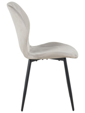 Καρέκλα Jelour Pakoworld Βελούδο σε Γκρι Απόχρωση-Πόδια Μαύρα Μεταλλικά 46.5x60x84εκ