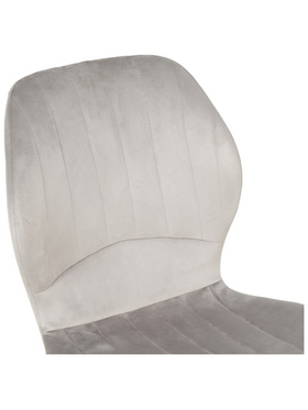 Καρέκλα Jelour Pakoworld Βελούδο σε Γκρι Απόχρωση-Πόδια Μαύρα Μεταλλικά 46.5x60x84εκ