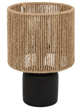 Επιτραπέζιο Φωτιστικό Leyda Pakoworld Κεραμικό σε Μαύρο-Φυσική Απόχρωση Φ16x24εκ