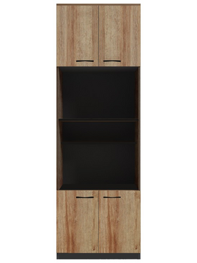 Ντουλάπα Κουζίνας Rowan Pakoworld σε Ανθρακί-oak Απόχρωση 60x42x182εκ