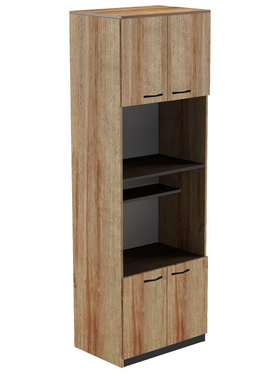 Ντουλάπα Κουζίνας Rowan Pakoworld σε Ανθρακί-oak Απόχρωση 60x42x182εκ