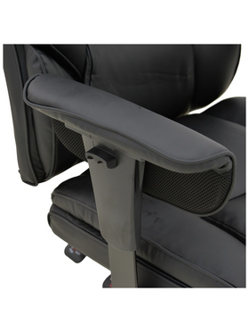 Καρέκλα Γραφείου Διευθυντή με Υποπόδιο Zanci Pakoworld pu Μαυρο 70x66x112-120εκ