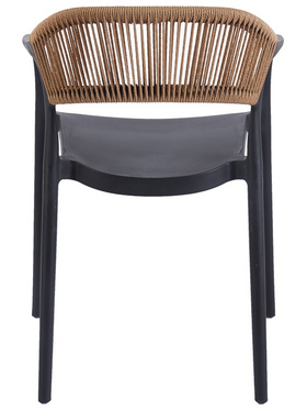 Πολυθρόνα Ankara Pakoworld Στοιβαζόμενη pp-pe Rattan σε Μαύρη-Φυσική Απόχρωση 54x55.5x77εκ