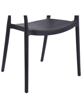 Πολυθρόνα Ankara Pakoworld Στοιβαζόμενη pp-pe Rattan σε Μαύρη-Φυσική Απόχρωση 54x55.5x77εκ