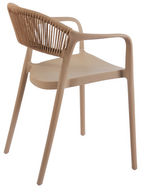 Πολυθρόνα Ankara Pakoworld Στοιβαζόμενη pp-pe Rattan σε Μόκα-Φυσική Απόχρωση 54x55.5x77εκ