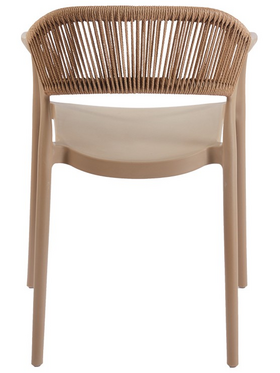 Πολυθρόνα Ankara Pakoworld Στοιβαζόμενη pp-pe Rattan σε Μόκα-Φυσική Απόχρωση 54x55.5x77εκ