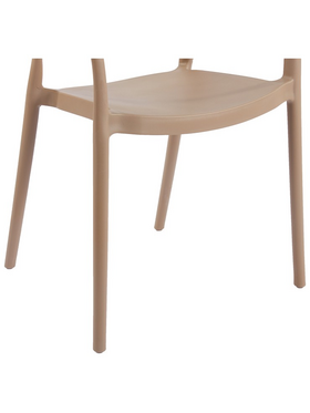 Πολυθρόνα Ankara Pakoworld Στοιβαζόμενη pp-pe Rattan σε Μόκα-Φυσική Απόχρωση 54x55.5x77εκ