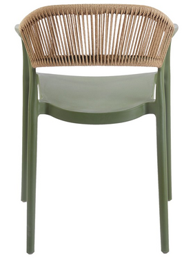 Πολυθρόνα Ankara Pakoworld Στοιβαζόμενη pp-pe Rattan σε Λαδί-Φυσική Απόχρωση 54x55.5x77εκ