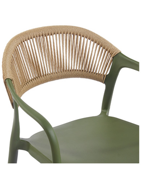 Πολυθρόνα Ankara Pakoworld Στοιβαζόμενη pp-pe Rattan σε Λαδί-Φυσική Απόχρωση 54x55.5x77εκ