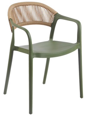 Πολυθρόνα Ankara Pakoworld Στοιβαζόμενη pp-pe Rattan σε Λαδί-Φυσική Απόχρωση 54x55.5x77εκ