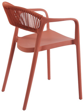 Πολυθρόνα Ankara Pakoworld Στοιβαζόμενη pp-pe Rattan σε Terracotta Απόχρωση 54x55.5x77εκ