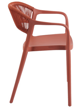 Πολυθρόνα Ankara Pakoworld Στοιβαζόμενη pp-pe Rattan σε Terracotta Απόχρωση 54x55.5x77εκ