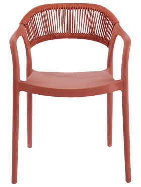 Πολυθρόνα Ankara Pakoworld Στοιβαζόμενη pp-pe Rattan σε Terracotta Απόχρωση 54x55.5x77εκ