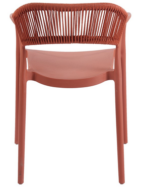 Πολυθρόνα Ankara Pakoworld Στοιβαζόμενη pp-pe Rattan σε Terracotta Απόχρωση 54x55.5x77εκ