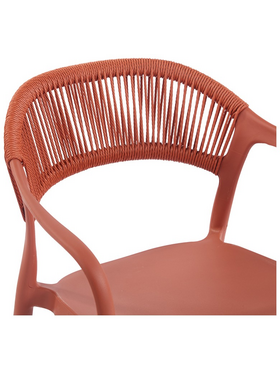 Πολυθρόνα Ankara Pakoworld Στοιβαζόμενη pp-pe Rattan σε Terracotta Απόχρωση 54x55.5x77εκ