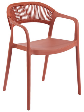 Πολυθρόνα Ankara Pakoworld Στοιβαζόμενη pp-pe Rattan σε Terracotta Απόχρωση 54x55.5x77εκ