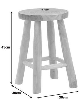 Σκαμπό Sega Pakoworld Teak Ξύλο σε Φυσική Απόχρωση Φ30x45εκ