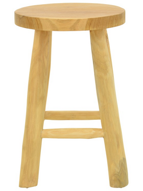 Σκαμπό Sega Pakoworld Teak Ξύλο σε Φυσική Απόχρωση Φ30x45εκ