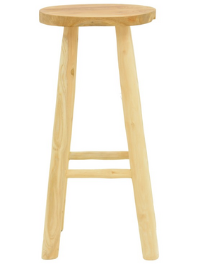 Σκαμπό Μπαρ Nusiwo Pakoworld Teak Ξύλο σε Φυσική Απόχρωση Φ35x70εκ