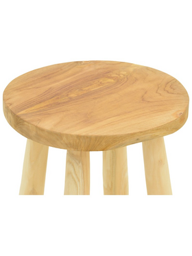 Σκαμπό Μπαρ Nusiwo Pakoworld Teak Ξύλο σε Φυσική Απόχρωση Φ35x70εκ