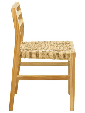 Καρέκλα Tuga Pakoworld Σκελετός Teak Ξύλο-pe Σχοινί σε Φυσική Απόχρωση 50x58x86εκ
