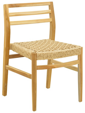 Καρέκλα Tuga Pakoworld Σκελετός Teak Ξύλο-pe Σχοινί σε Φυσική Απόχρωση 50x58x86εκ