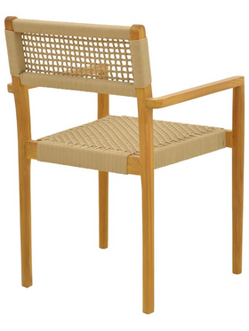 Πολυθρόνα Lengan Pakoworld Σκελετός Teak Ξύλο σε Φυσική Απόχρωση-Μπεζ Σχοινί 54x52x80εκ