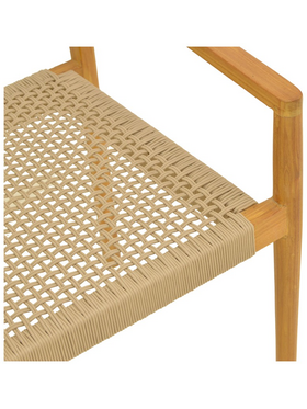 Πολυθρόνα Lengan Pakoworld Σκελετός Teak Ξύλο σε Φυσική Απόχρωση-Μπεζ Σχοινί 54x52x80εκ