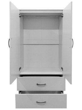 Ντουλάπα Δίφυλλη με 2 Συρτάρια Lego Pakoworld σε Λευκή Απόχρωση 80x42x180εκ