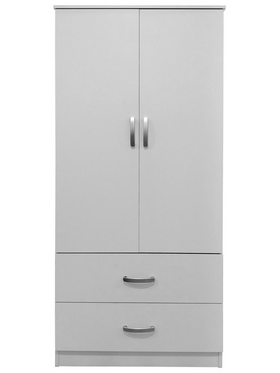 Ντουλάπα Δίφυλλη με 2 Συρτάρια Lego Pakoworld σε Λευκή Απόχρωση 80x42x180εκ