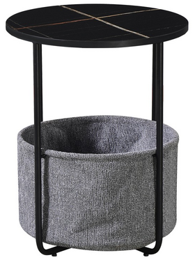 Βοηθητικό Τραπέζι Fredami Pakoworld Μαύρο Μαρμάρου Φ40x50εκ