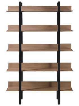 Βιβλιοθήκη Boderta Pakoworld σε Sonoma-Μαύρη Απόχρωση 120x30x190εκ