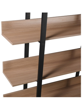 Βιβλιοθήκη Boderta Pakoworld σε Sonoma-Μαύρη Απόχρωση 120x30x190εκ